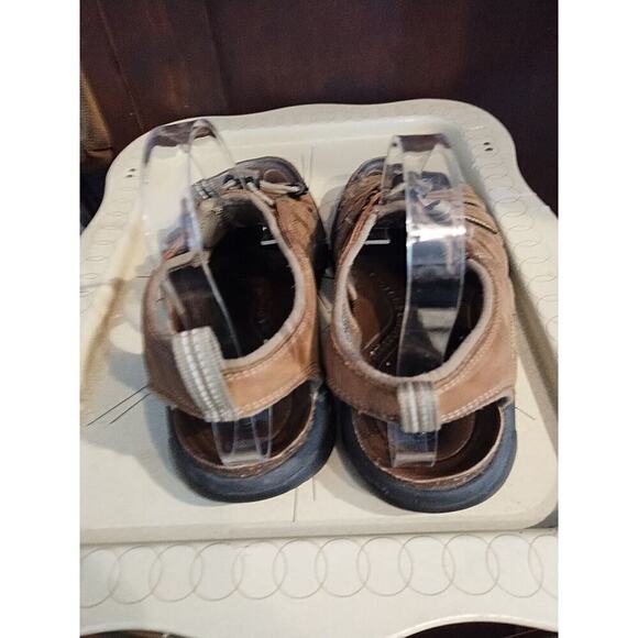 Keen Mens River Sandals Mens 8 M Brown Leather Fabric Cinch Washable Waterproof - Picture 3 of 6
